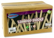 CRAFTY BITZ BOX 1000 LOLLIPOP STICKS - NATURAL