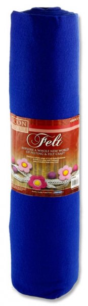 ICON CRAFT 45cm x 5m ROLL FELT - BLUE