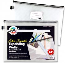PREMTO A4+ EXTRA DURABLE EXPANDING MESH WALLET - CLEAR PEARL