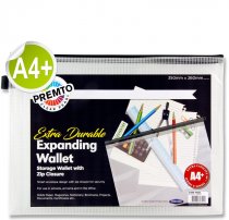 PREMTO A4+ EXTRA DURABLE EXPANDING MESH WALLET - CLEAR PEARL