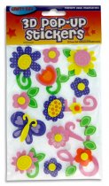 CRAFTY BITZ 3D POP UP FOAM STICKERS - MORNING FLOWERS 2 ASST.