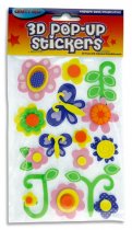 CRAFTY BITZ 3D POP UP FOAM STICKERS - MORNING FLOWERS 2 ASST.