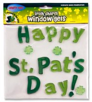 CRAFTY BITZ PKT.21 IRISH CHARM WINDOW GEL STICKER 2 ASST.