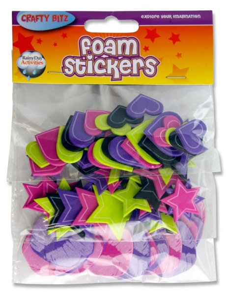 CRAFTY BITZ FOAM STICKERS HEART SHAPE 3 ASST.