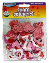 CRAFTY BITZ FOAM STICKERS HEART SHAPE 3 ASST.