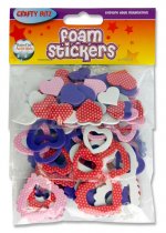 CRAFTY BITZ FOAM STICKERS HEART SHAPE 3 ASST.
