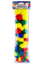 CRAFTY BITZ PKT.100 ASST SIZES POM POMS - PRIMARY