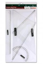 STUDENT SOLUTIONS 4pce MULTI-PACK SET SQUARE SET