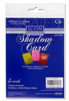 * ICON CRAFT PKT.3 C6 SHADOW CARDS & ENVELOPES - BRIGHT