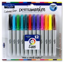 PRO:SCRIBE CARD 12 PERMANENT PERMAMARKIE MARKERS