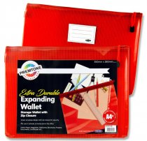PREMTO A4+ EXTRA DURABLE MESH STORAGE WALLET - KETCHUP RED
