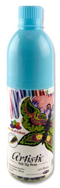 WOC BOTTLE OF 24 ARTISTIC FELT TIP PENS 3 ASST.
