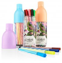 WOC BOTTLE OF 24 ARTISTIC FELT TIP PENS 3 ASST.