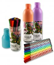 WOC BOTTLE OF 24 ARTISTIC FELT TIP PENS 3 ASST.