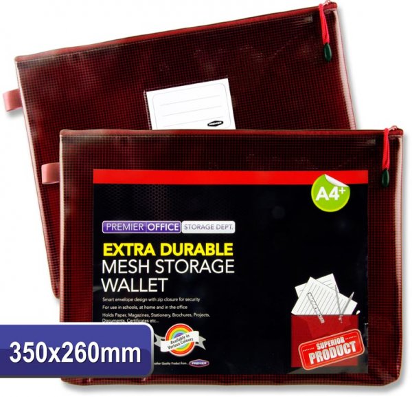 PREMTO A4+ EXTRA DURABLE MESH WALLET - RHUBARB