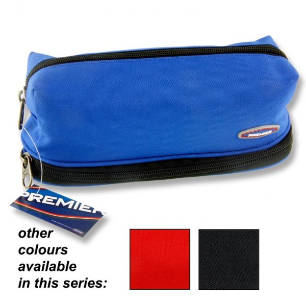 PREMIER PENCIL POUCH WITH 2 ZIPPERS 3 ASST