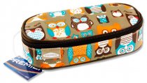 * PREMIER OVAL PENCIL POUCH - OWL 3 ASST.