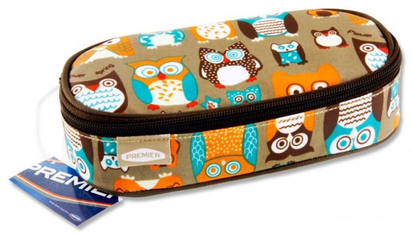 * PREMIER OVAL PENCIL POUCH - OWL 3 ASST.