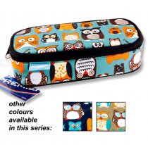 * PREMIER OVAL PENCIL POUCH - OWL 3 ASST.