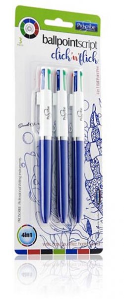 PRO:SCRIBE CARD 3 4-in1 BALLPOINT PENS