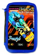 STUDENT SOLUTIONS DOUBLE DECKER 25pce FILLED PENCIL POUCH - SKATEBOARD