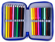 STUDENT SOLUTIONS DOUBLE DECKER 25pce FILLED PENCIL POUCH - SKATEBOARD
