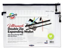 STUDENT SOLUTIONS B4+ ULTRAMESH DOUBLE ZIP EXPANDING MESH WALLET - PEARL 2 ASST.