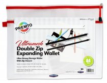 STUDENT SOLUTIONS B4+ ULTRAMESH DOUBLE ZIP EXPANDING MESH WALLET - PEARL 2 ASST.