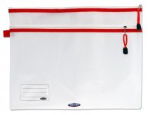 STUDENT SOLUTIONS B4+ ULTRAMESH DOUBLE ZIP EXPANDING MESH WALLET - PEARL 2 ASST.