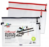 STUDENT SOLUTIONS B4+ ULTRAMESH DOUBLE ZIP EXPANDING MESH WALLET - PEARL 2 ASST.