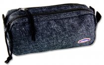 * PREMIER TWIN ZIP PENCIL CASE - BLACK DENIM