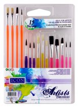 ICON PKT.15 ASST ARTISTS BRUSHES