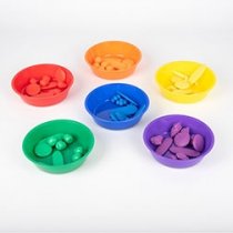 COLOURED SORTING BOWLS 6pk