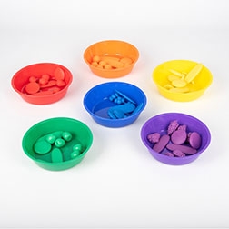 COLOURED SORTING BOWLS 6pk