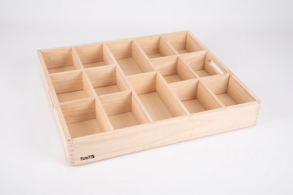 WOODEN SORTING TRAY - 14 WAY