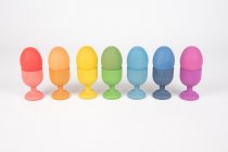 RAINBOW WOODEN EGG CUPS