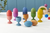RAINBOW WOODEN EGG CUPS