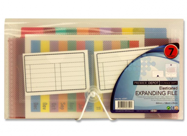 Premier Depot 263x138mm 7 Pocket Expanding File