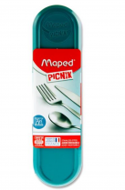 Maped Picnik Concept 3pce Stainless Steel Cutlery Set In Box Cdu - Eucalyptus Green