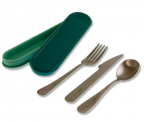 Maped Picnik Concept 3pce Stainless Steel Cutlery Set In Box Cdu - Eucalyptus Green