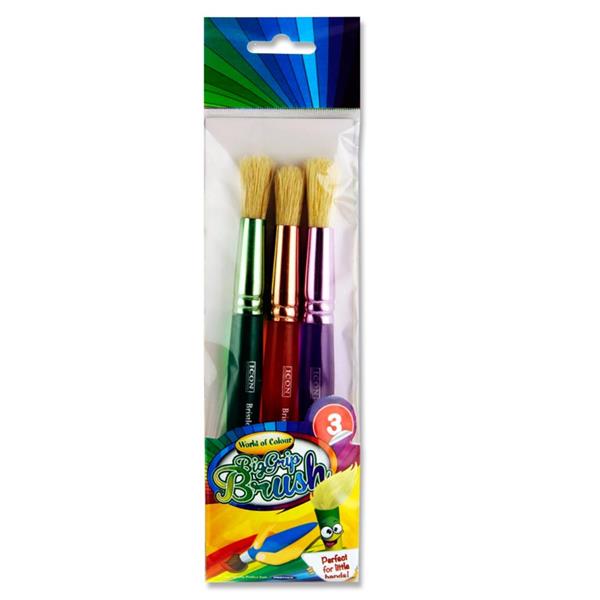 Woc Pkt.3 Big Grip Brush Set - Round Toddler