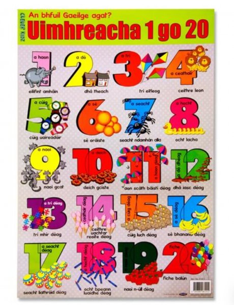 Clever Kidz Wall Chart - Irish No's 1-20