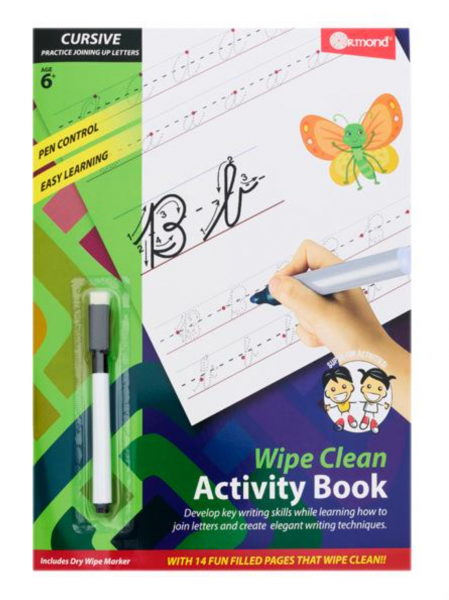 Ormond A4 14pg Wipe Clean Activity Book - Cursive
