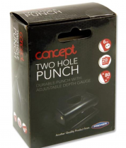 Concept 2 Hole Metal Paper Punch With Guide