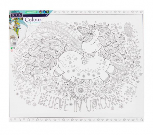 Icon 300x250mm Colour My Canvas - Believe In Unicorns