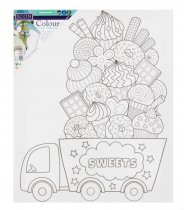Icon 300x250mm Colour My Canvas - Sweets