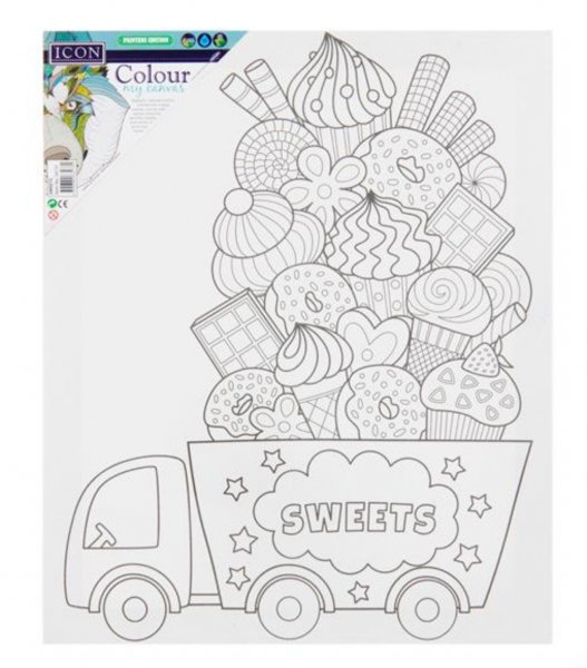 Icon 300x250mm Colour My Canvas - Sweets