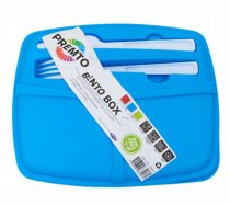 Premto Bento Box With 3 Compartments & Cutlery - 3 Asst