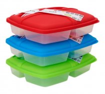 Premto Bento Box With 3 Compartments & Cutlery - 3 Asst