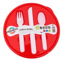 Premto Food Box/Bowl W/ Knife Fork - 3 Asst